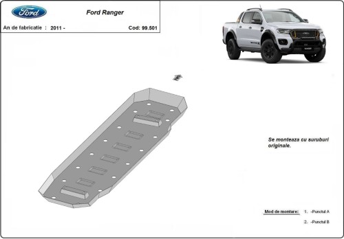 Plieninė kuro bako apsauga Ford Ranger (2011-2023)