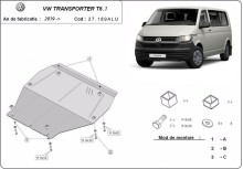 Aliumininė variklio apsauga Volkswagen Transporter T6.1 (2019-2022)