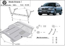 Plieninė variklio apsauga Skoda Octavia Tour (1998-2010)