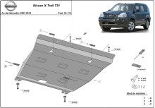 Plieninė variklio apsauga Nissan X-Trail T31 - Vers 2.0 (2007-2013)