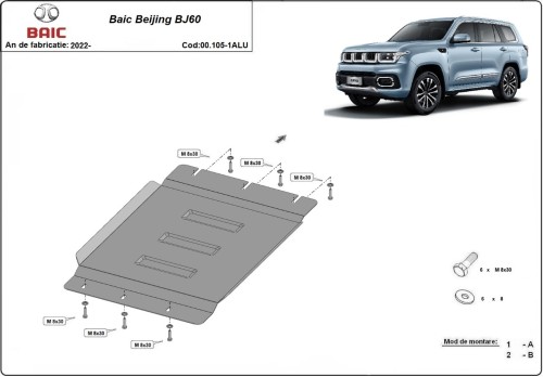 Aliumininė pavarų dėžės apsauga Baic Beijing BJ60 (2022-2026)