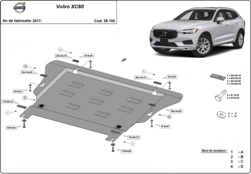 Plieninė variklio apsauga Volvo XC60 (2017-2026) Plieninė variklio apsauga Volvo XC60 (2017-2026)