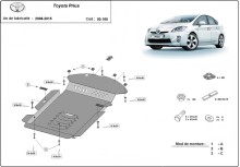 Plieninė katalizatoriaus apsauga Toyota Prius 3 (2008-2015)