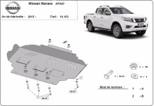 Plieninė variklio apsauga Nissan Navara NP300 - D23 (2015-2021)