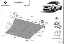 Plieninė variklio apsauga Renault Captur (2019-2026)
