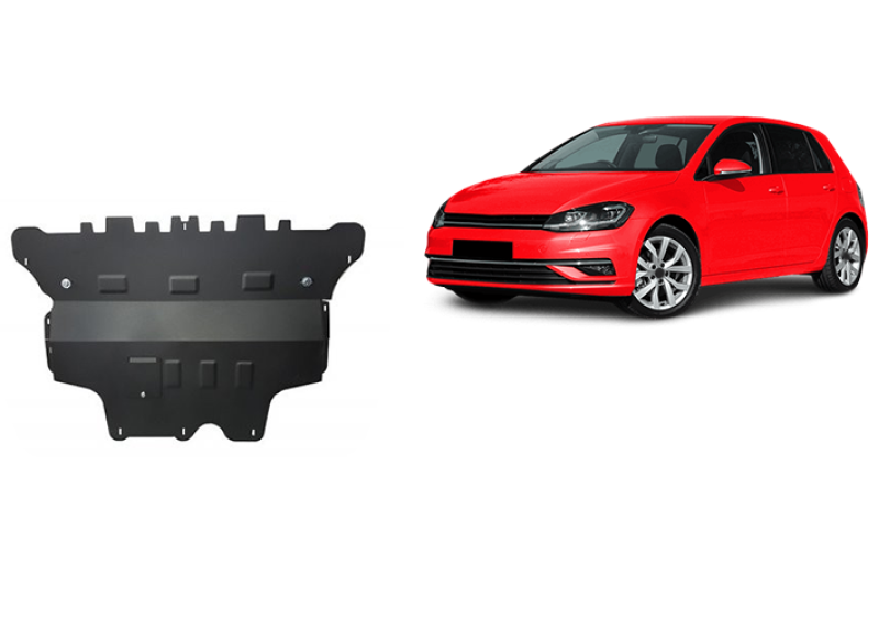 Plieninė variklio apsauga VW Golf 7 - mechaninė pavarų dėžė (2012-2020)