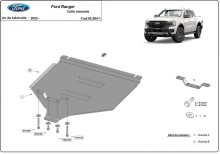 Plieninė mechaninės pavarų dėžės apsauga Ford Ranger (2023-2026)