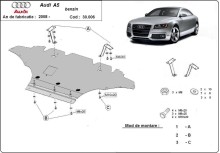 Plieninė variklio apsauga Audi A5, benzinas (2008-2016)