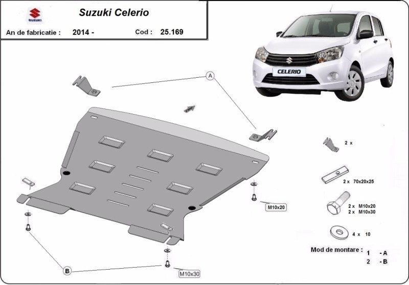 Plieninė variklio apsauga Suzuki Celerio (2014-2026)