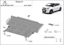 Plieninė variklio apsauga Citroen C1 (2014-2022)