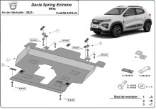 Aliumininė variklio apsauga Dacia Spring (2023-2026)