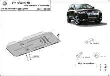 Plieninė automatinės pavarų dėžės apsauga VW Touareg 7L (2003-2006)