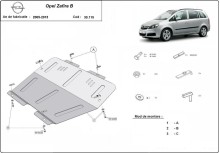 Plieninė variklio apsauga Opel Zafira B (2005-2011)