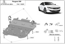Plieninė variklio apsauga Peugeot 508 (2019-2026)