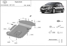 Plieninė katalizatoriaus apsauga Toyota Auris (2007-2012)