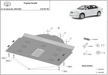 Plieninė katalizatoriaus apsauga Toyota Corolla (2002-2007)