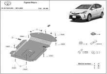 Plieninė katalizatoriaus apsauga Toyota Prius 3+ (2011-2021)