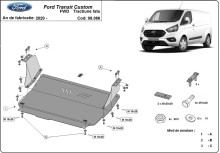 Plieninė variklio apsauga Ford Transit Custom - FWD (2020-2023)