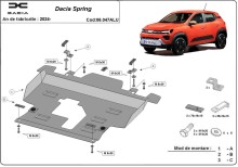 Aliumininė variklio apsauga Dacia Spring (2024-2026)