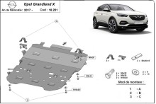 Plieninė variklio apsauga Opel Grandland X (2017-2026)