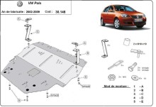 Plieninė variklio apsauga Vw Polo - dyzelinas (2002-2009)
