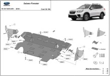 Plieninė variklio apsauga Subaru Forester 5 (2018-2024)