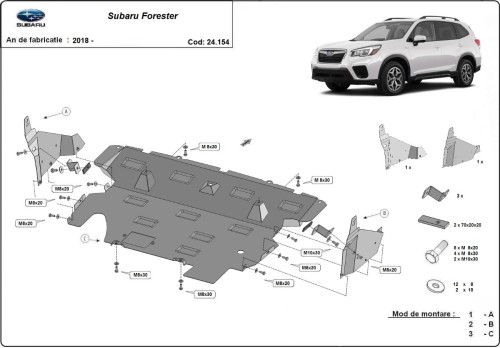 Plieninė variklio apsauga Subaru Forester 5 (2018-2024) Plieninė variklio apsauga Subaru Forester 5 (2018-2024)