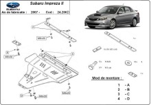 Plieninė variklio apsauga Subaru Impreza dyzelinas (2007-2016)