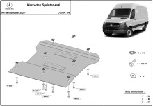 Plieninė pavarų dėžės apsauga Mercedes Sprinter 4x4 (2024-2026)