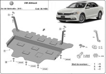 Plieninė variklio apsauga VW Passat Alltrack - automatinė pavarų dėžė (2015-2023)