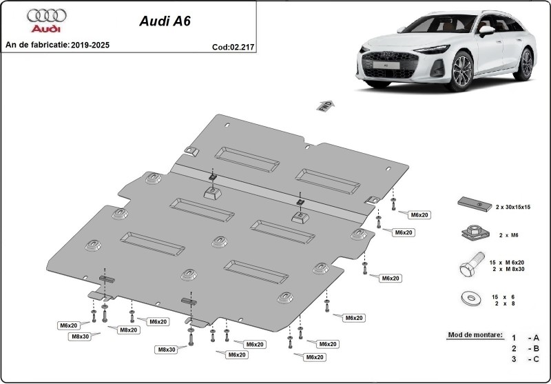 Stalowa Osłona pod silnik Audi A6 (2019-2025)