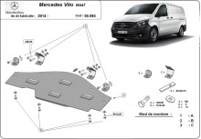 Plieninė variklio apsauga Mercedes Vito W447, 4x2, 1.6 D (su Start-Stop sistema) (2014-2026)