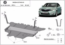 Plieninė variklio apsauga Skoda Octavia 3 - mechaninė pavarų dėžė (2013-2019)