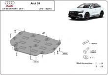 Plieninė pavarų dėžės apsauga Audi Q8 (2018-2026)