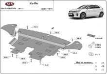 Plieninė variklio apsauga Kia Rio 4 (2017-2020)