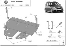 Plieninė variklio apsauga Skoda Roomster (2006-2015)