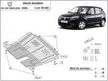 Plieninė variklio apsauga Dacia Sandero (2007-2012)