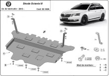 Plieninė variklio apsauga Skoda Octavia 3 - automatinė pavarų dėžė (2013-2020)