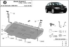 Plieninė variklio apsauga Skoda Octavia 2 (2010-2012)