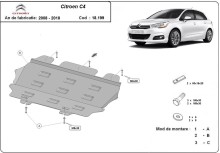 Plieninė variklio apsauga Citroen C4 (2008-2013)