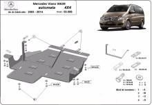 Plieninė pavarų dėžės apsauga Mercedes Viano W639 - 4x4 - automatinė pavarų dėžė (2003-2014)