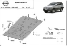 Plieninė pavarų dėžės apsauga Nissan Terrano II (1992-2007)