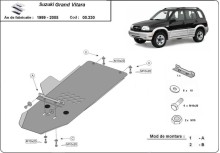 Plieninė pavarų dėžės apsauga Suzuki Grand Vitara (1999-2005)