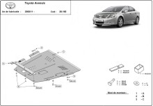 Plieninė variklio apsauga Toyota Avensis (2008-2018)