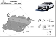Plieninė variklio apsauga Peugeot 408 (2022-2026)