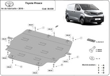 Plieninė variklio apsauga Toyota Proace (2016-2026)