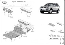 Plieninė variklio apsauga Toyota Land Cruiser J120 (2002-2009)