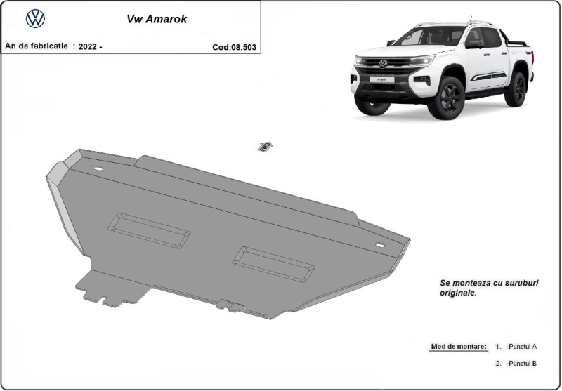 Plieninė radiatoriaus apsauga Volkswagen Amarok (2022-2026)