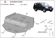 Plieninė pavarų dėžės apsauga Mitsubishi Pajero 3 (V60, V70) Vers. 2.0 (1999-2007)
