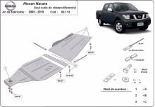 Plieninė pavarų dėžės apsauga Nissan Navara (2005-2015)